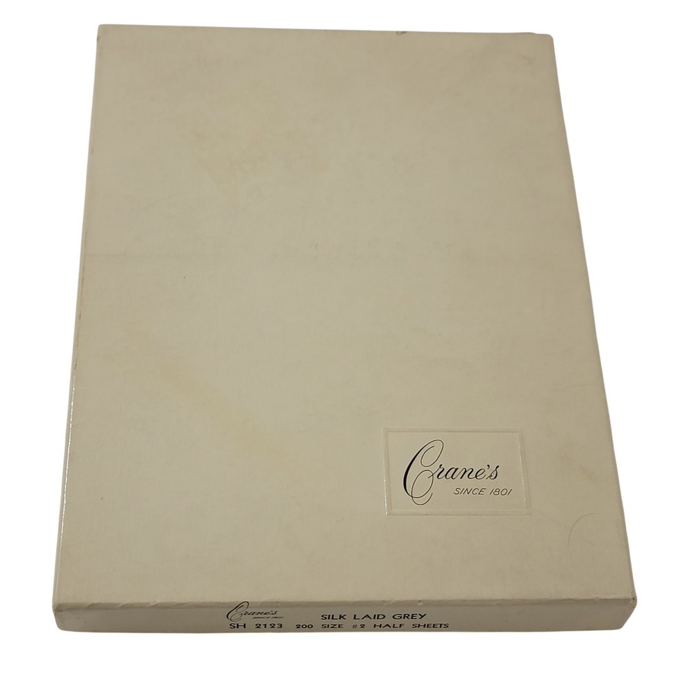 VTG Crane's Silk Laid Grey SH 2123 Size 2 Half Sheets 200 Count 165 left Paper